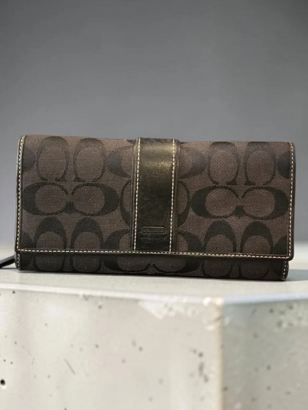 Coach Signature C Monogram Long Wallet – Black